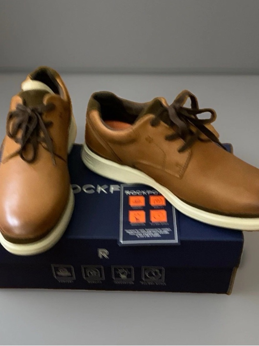 NIB Rockport Leather Oxfords Men’s 8.5 Wide DresSports Fall Acedemia